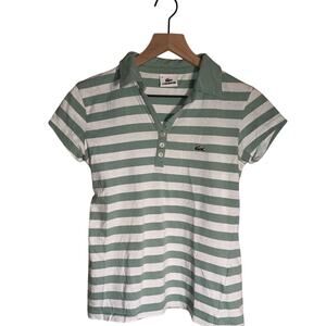 VINTAGE LACOSTE Y2K preppy striped lightweight cotton button polo 6